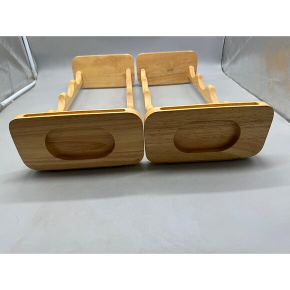 Wooden Countertop Wine Rack Holder For 6 Bottles Natural Finish Modern Design - Picture 7 of 11